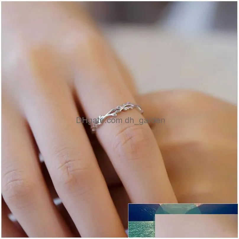 new simple twig thorn leaf 925 sterling silver jewelry not allergic popular branch exquisite women opening rings r127 factory price expert design quality