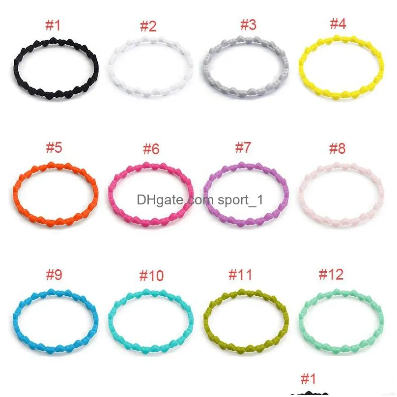12 color silicone bracelet fashion love heart shape adult and children party decoration bracelets creative birthday gift