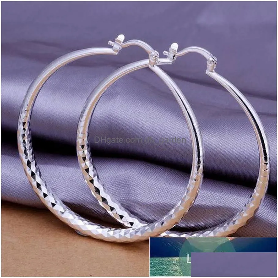 925 sterling silver big earring women lady 5cm circle top quality fashion wedding beautiful women jewelry factory price expert design quality latest style
