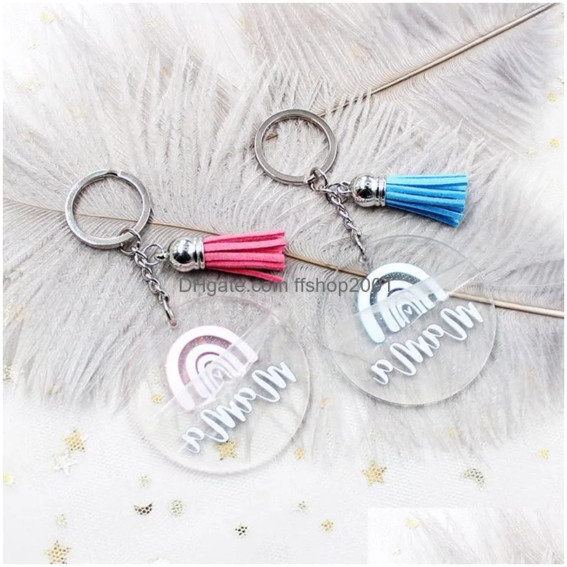 mothers day gift mama acrylic keychain pendant tassel keychain luggage decorative keyring key chain