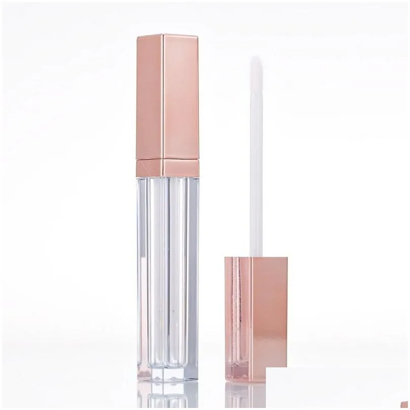 5ml lipgloss plastic box containers mini lip gloss split bottle empty rose gold lipstick tube eyeliner eyelash container