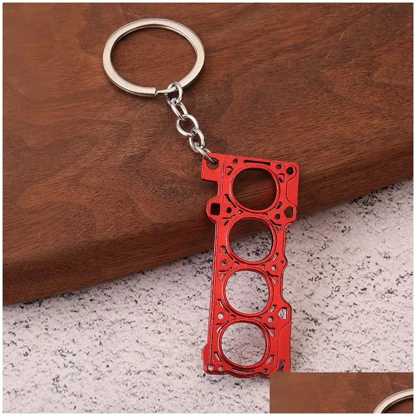 zinc alloy engine gasket keychain car keychain pendant luggage decoration keyring key chain