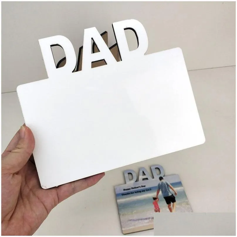 dad heat transfer mdf p o frame sublimation blank diy album home desktop decoration ornaments fathers day gift