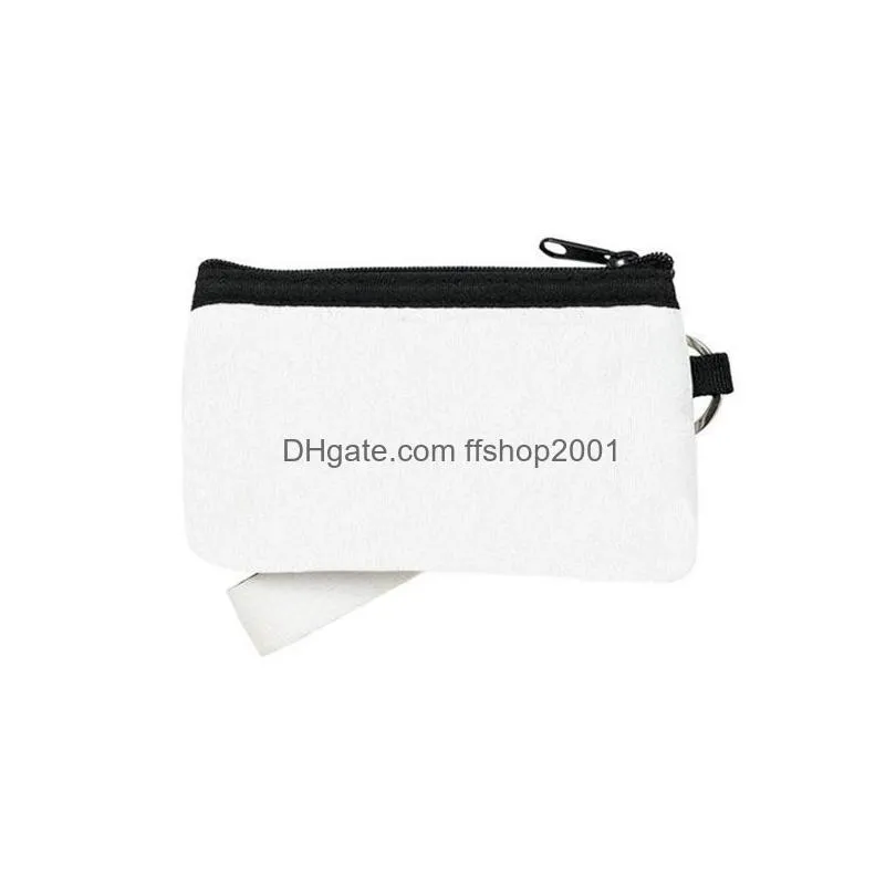 portable sublimation blank mask storage bag with lanyard heat transfer mini coin purse wallet diy gift
