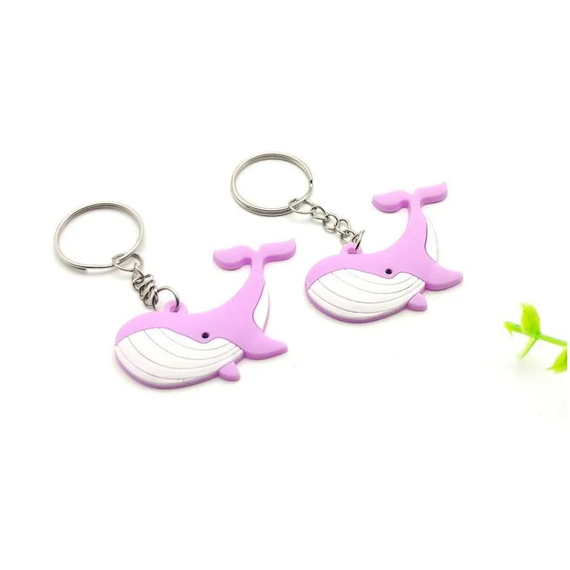 pvc tropical fish keychains marine animal cartoon keychain pendant keyring fashion accessories key chain