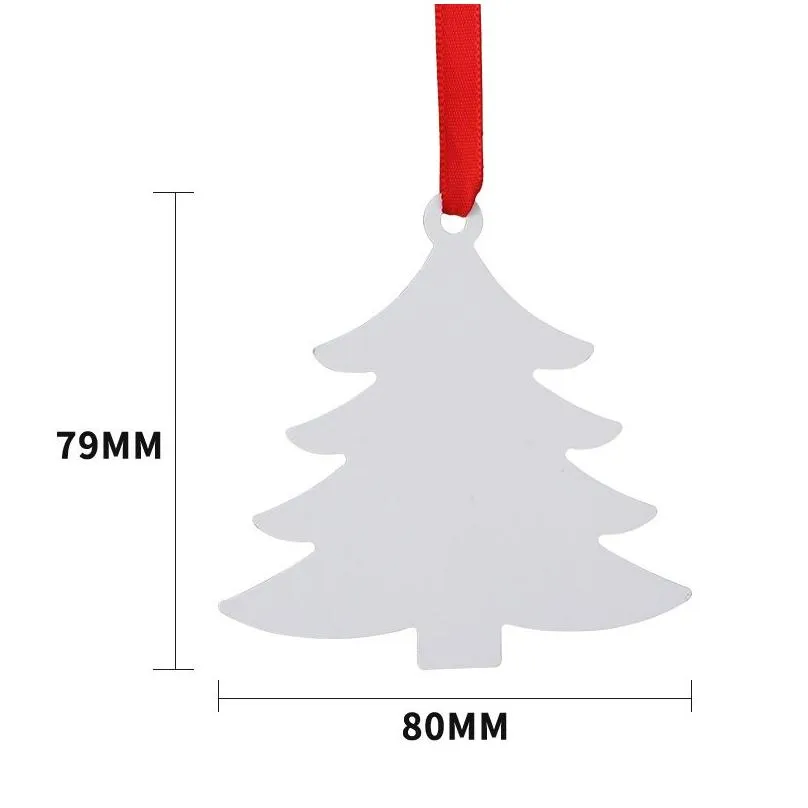 diy christmas pendant sublimation blank snowflake bells heat transfer christmas decoration