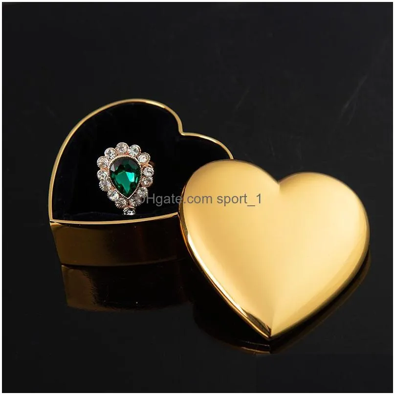 metal heart shaped jewelry box gift wrap valentines day gifts storage ring boxes fashion desktop decoration