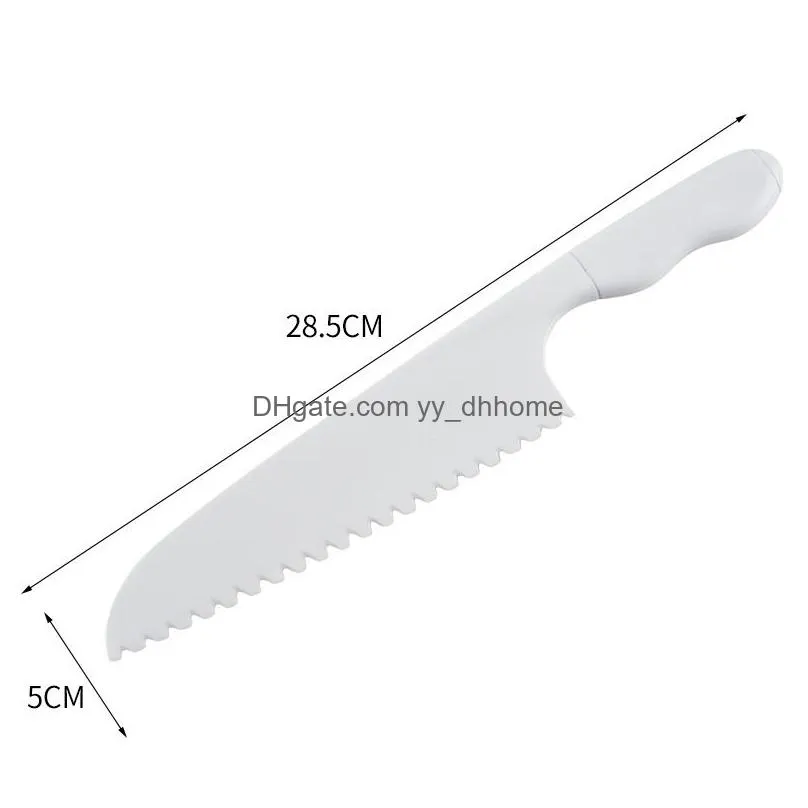 plastic kitchen knifes child safe for knife lettuce salad serrated cutter diy cake knife 28.5x5cm