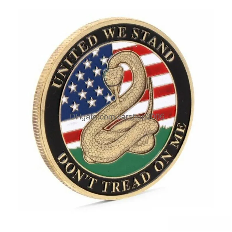 american gadsden flag commemorative coin decorative snake crafts collection alloy gold coins