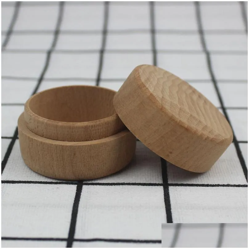 beech round ring box earring necklace packaging storage box portable jewelry boxes