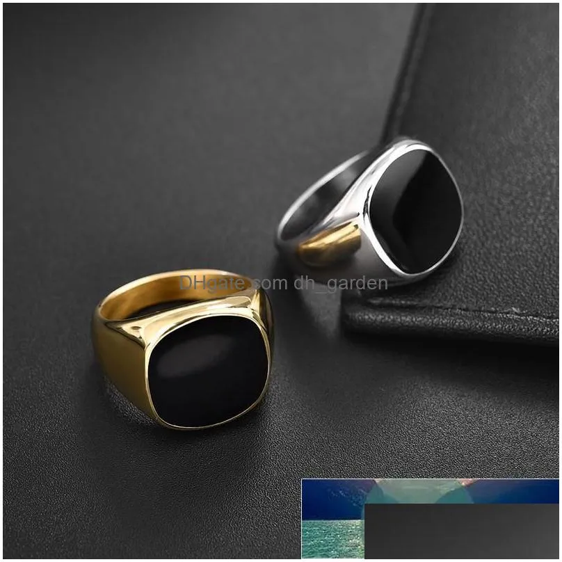 gold silver color stainless steel men ring fashion polished band biker men signet ring finger jewelry casual ring for men factory price expert design quality