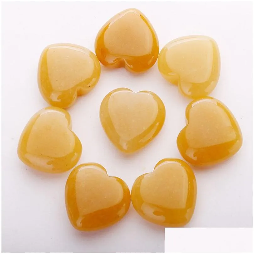 natural crystal stone party favor heart shaped gemstone ornaments yoga healing crafts decoration 30mm dhs