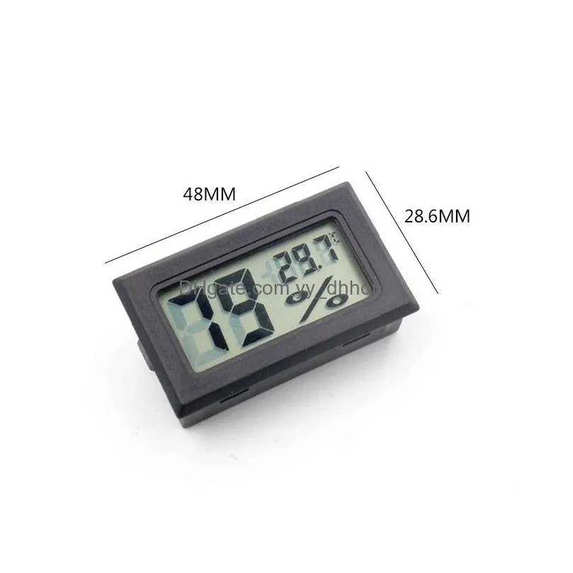 mini digital lcd environment thermometer black/white fy11 hygrometer humidity temperature meter in room refrigerator icebox