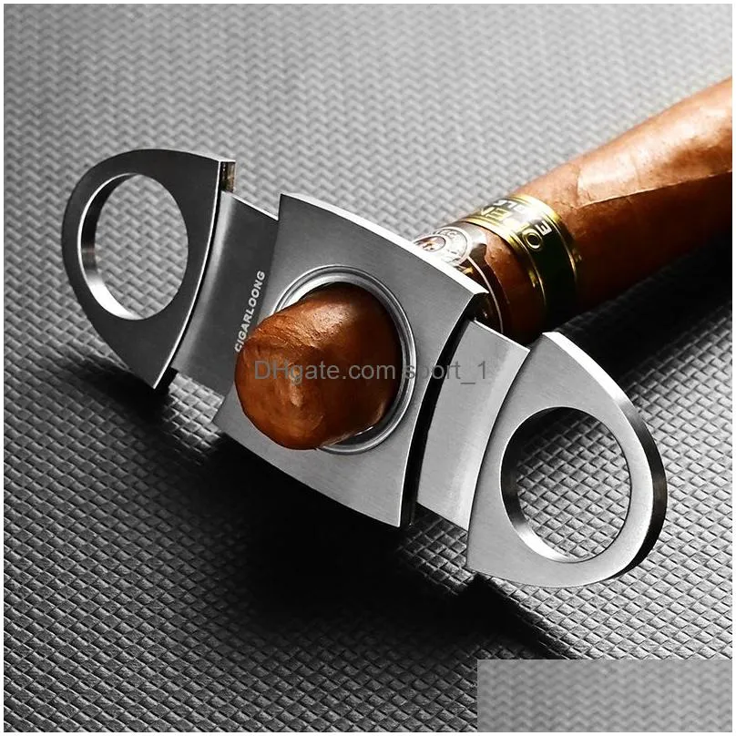 stainless steel cigar knife simple manual cigar cutter house smoking accessories 4 colors