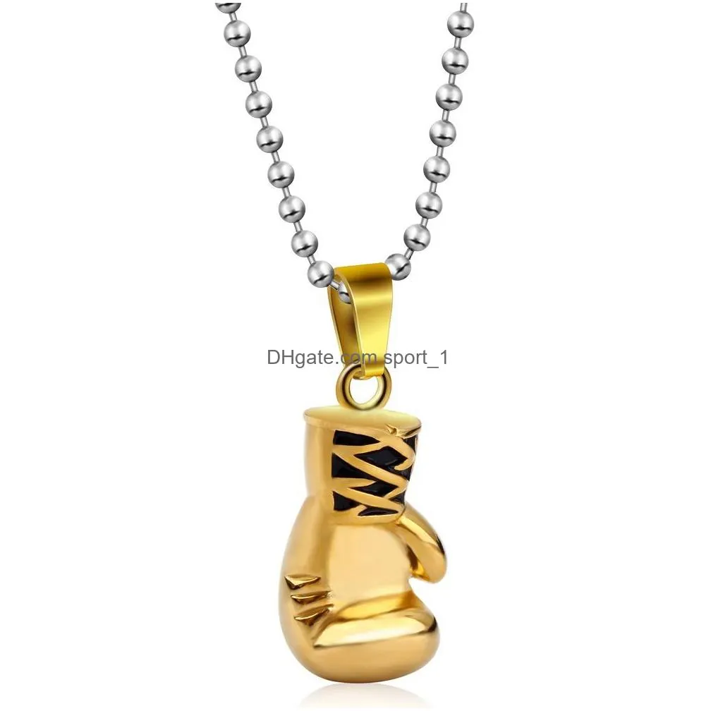 vintage boxing gloves necklaces stainless steel pendant necklace fashion accessories with chain