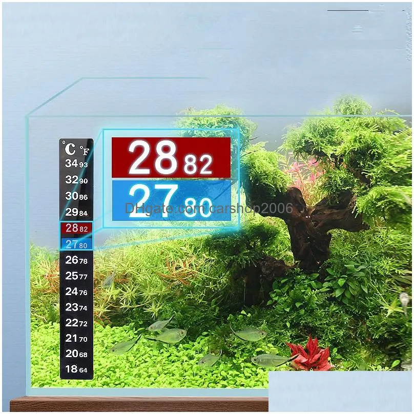 digital lcd fish tank thermometer sticker party favor aquarium temperature measurement indoor thermometer