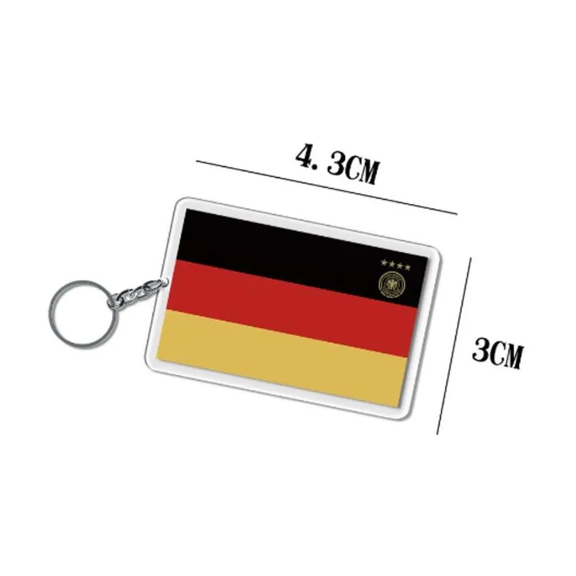 creative flag keychains football acrylic keychain pendant souvenir gift keyring key chain
