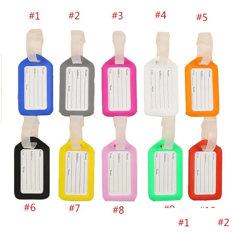 candy color plastic luggage tag party favor diy tags card luggages decoration pendant