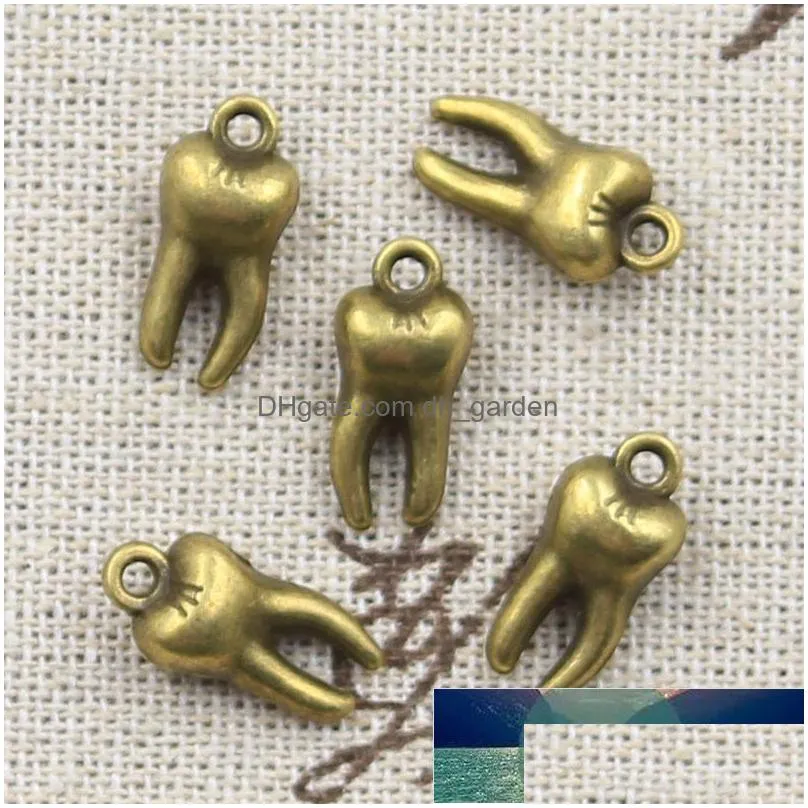 15pcs charms 3d zombie tooth teeth molar 16x8x5mm antique bronze silver color plated pendant making diy handmade tibetan finding factory price expert