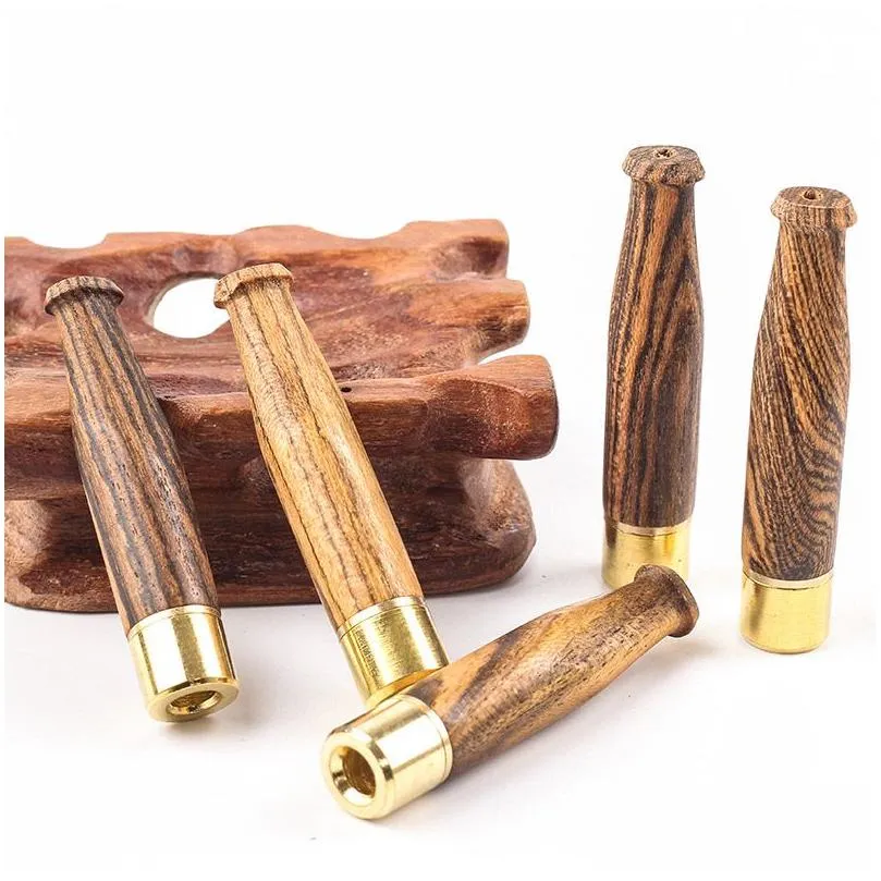 wooden smoke pipes detachable ladies thin cigarette holder portable tobacco pipe