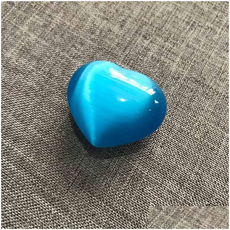 natural crystal stone jewelry party favor heart shaped gem opal decoration ornaments diy couple gifts 30mm