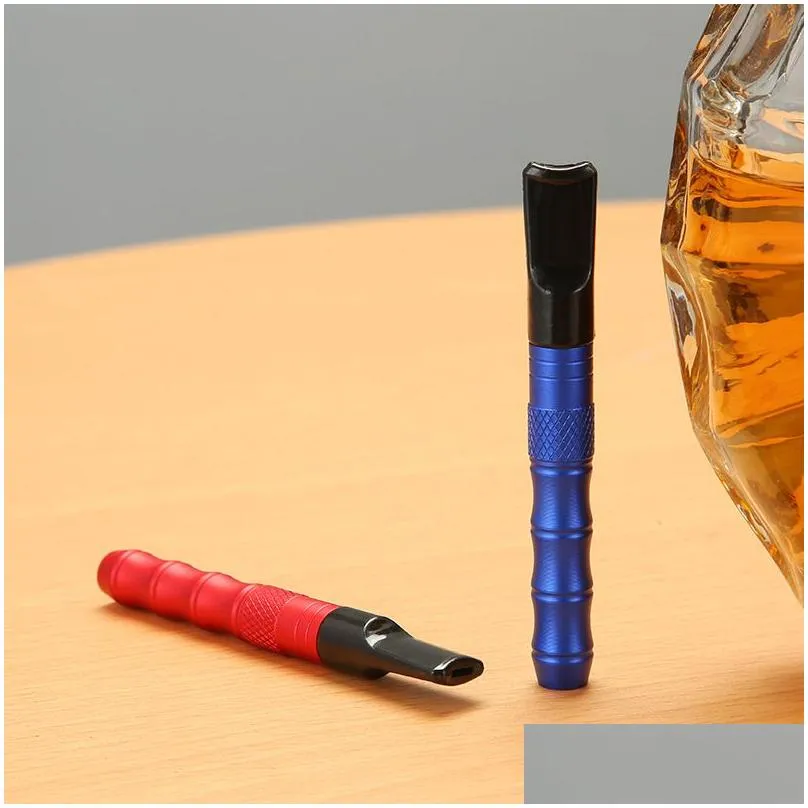 colored bamboo smoking pipe portable metal pipe household smoking accessories