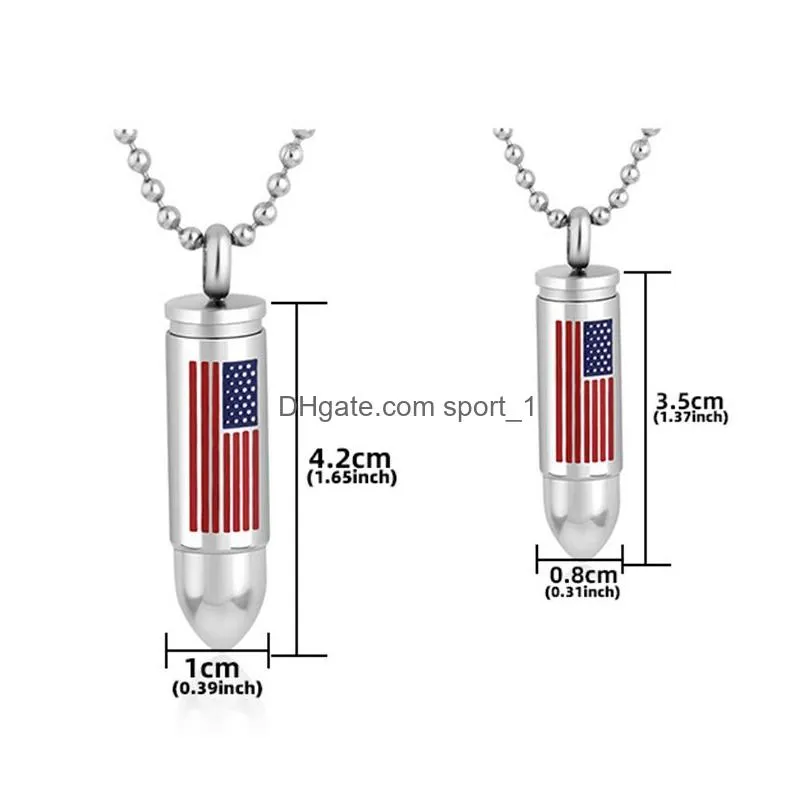 us american flag pendant necklace personalized mens stainless steel bullet necklace fashion accessories without chain