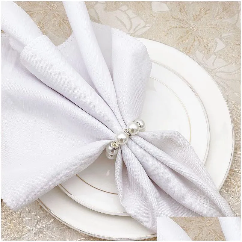 diamond pearl napkin rings christmas wedding table decoration napkin button