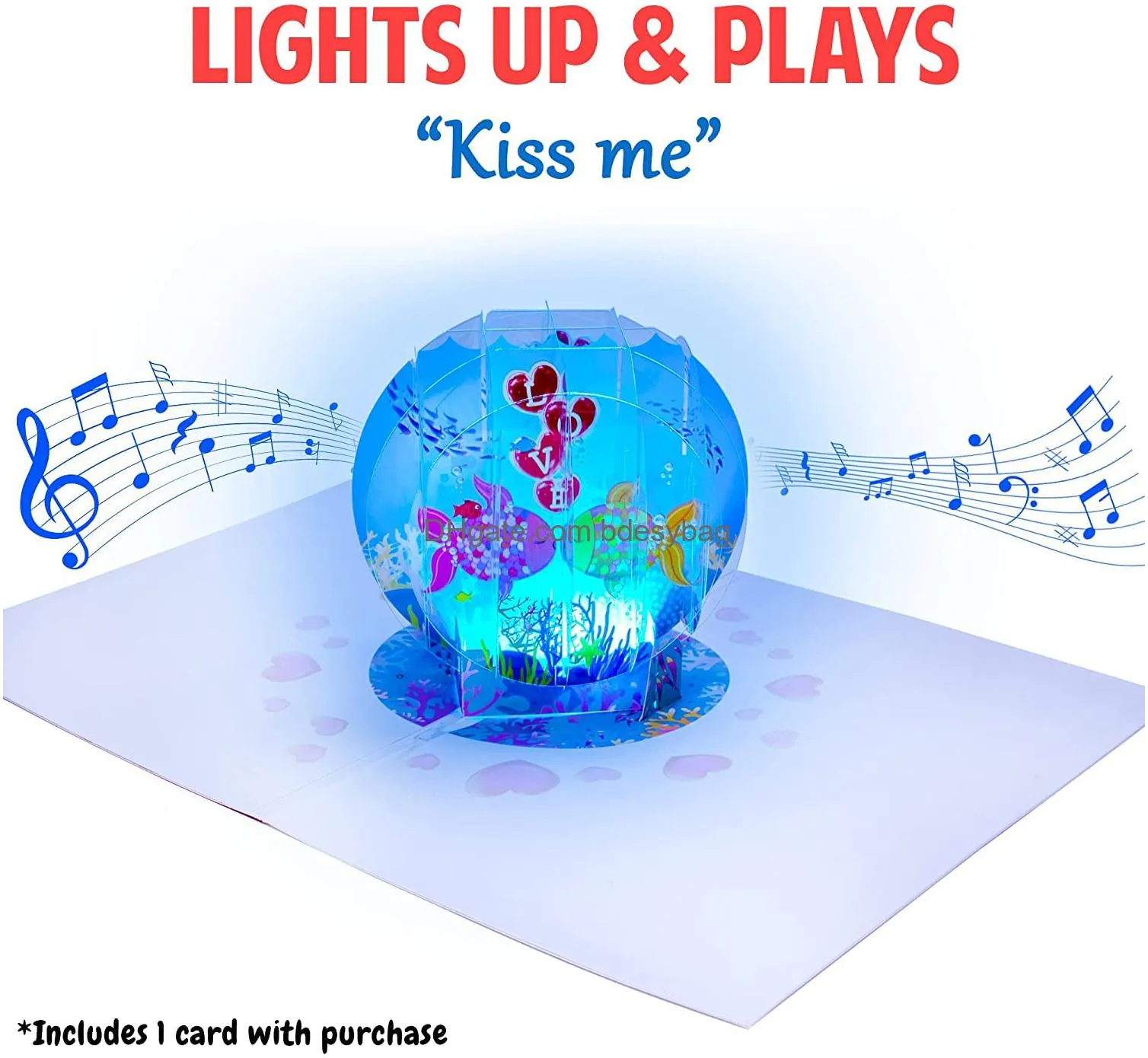 lights music kissing fish anniversary card plays song kiss me happy anniversary cards for husband wife anniversary card for couple or parents anniversary cards for him her