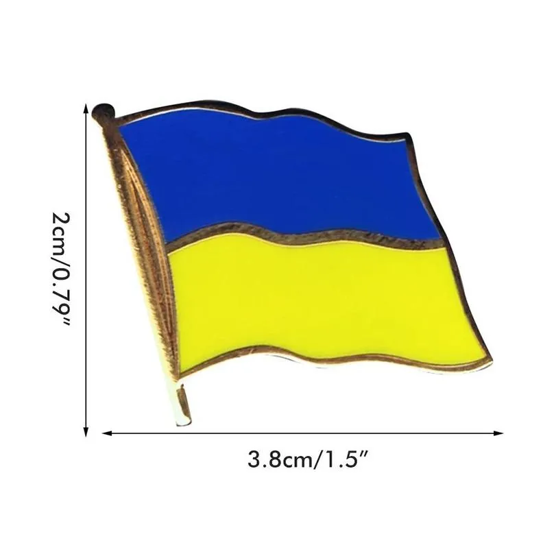 ukraine flag brooch metal pin brooch souvenir badge hat bag decoration creative gift supplies