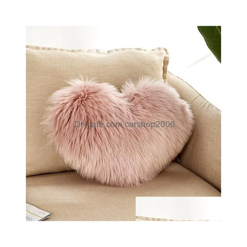 heart shaped plush pillow case simple love pillowcase home living room decorative ornaments 40x50cm