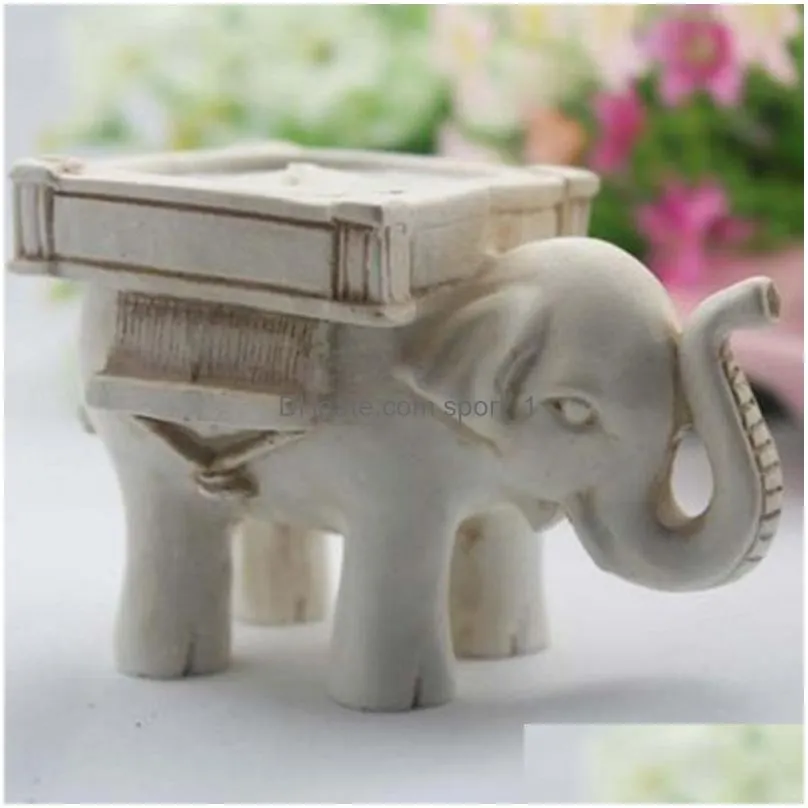 lucky elephant candle holders resin retro creative small candlestick birthday wedding party gift home decoration craft gifts ornaments