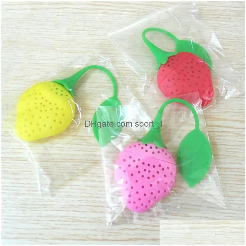 silicone tea strainers creative strawberry shape teas infuser home coffee vanilla spice filter diffuser reusable