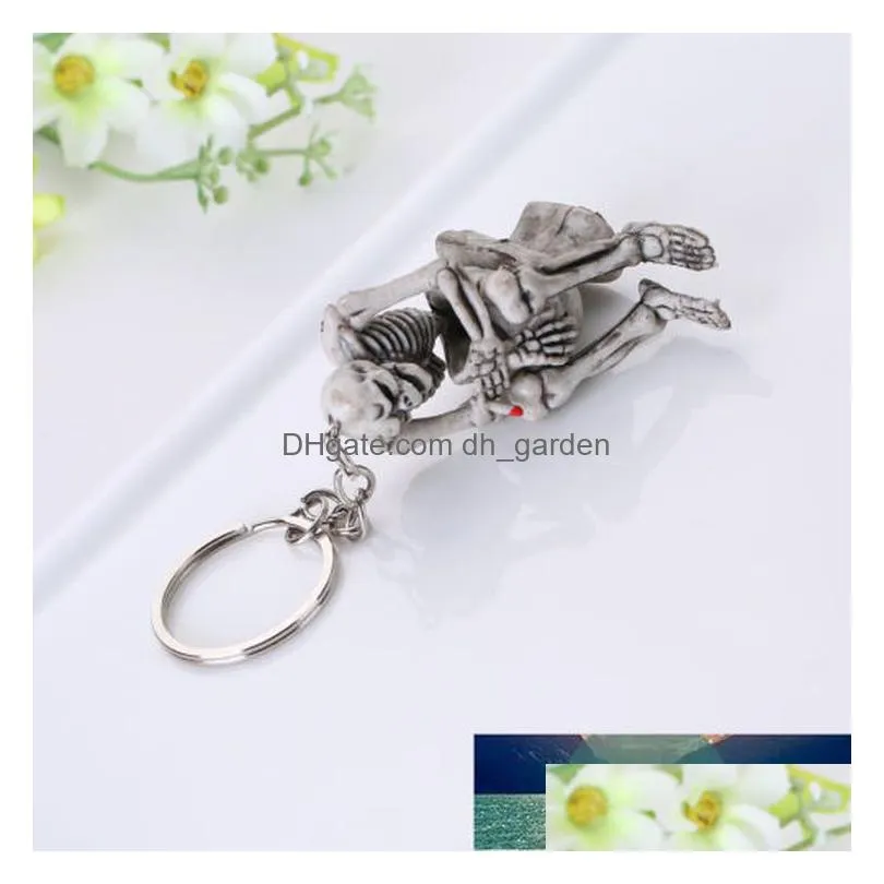 fashion keychain horror personality skeleton skeleton pendant mens jewelry car keychain gift halloween accessories factory price expert design quality