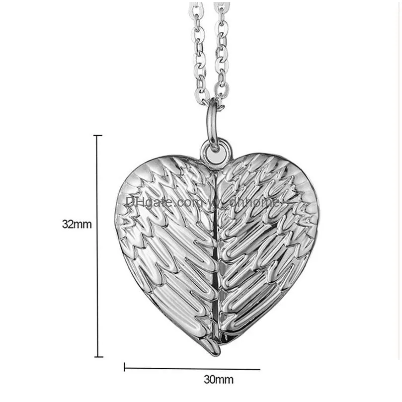 sublimation blank pendant necklace heat transfer romantic angel wing heart necklaces car pendants valentines day gift