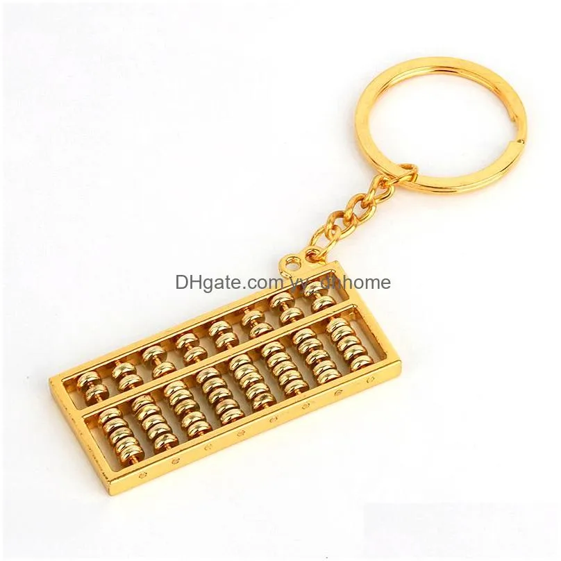 metal keychain creative simulation mini abacus key chain luggage decoration pendant keyring fashion gift