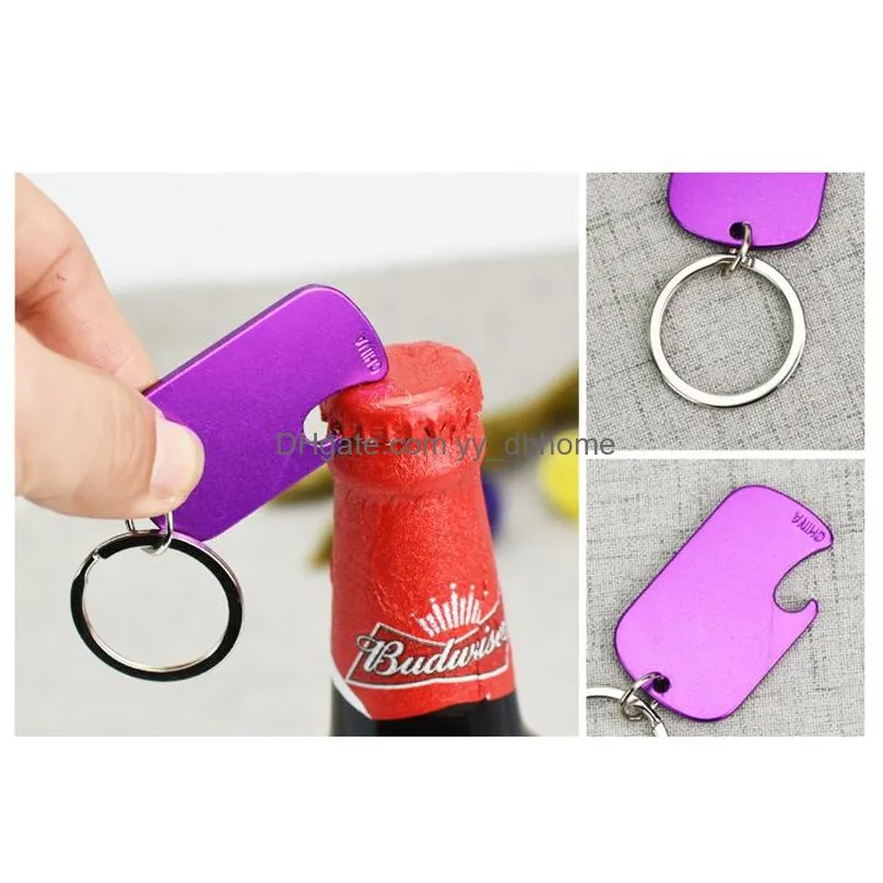 dog tag bottle opener keychain pendant portable aluminum alloy pet id card keyring key chain