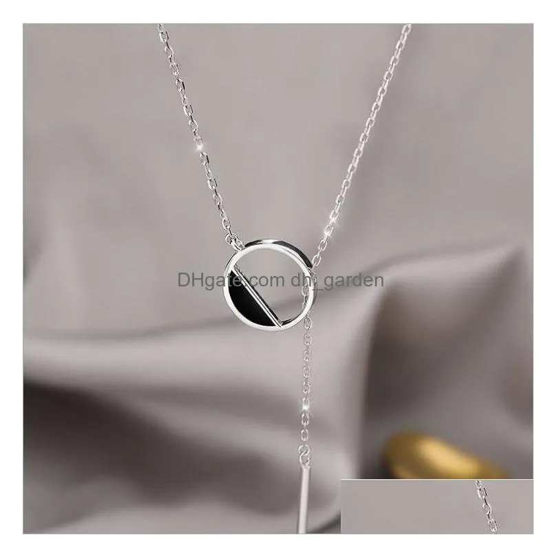 pendant style necklace design womens niche round necklace cold female tassel clavicle chain female simple temperament