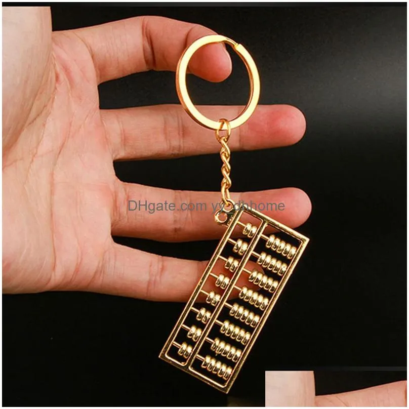 metal keychain creative simulation mini abacus key chain luggage decoration pendant keyring fashion gift