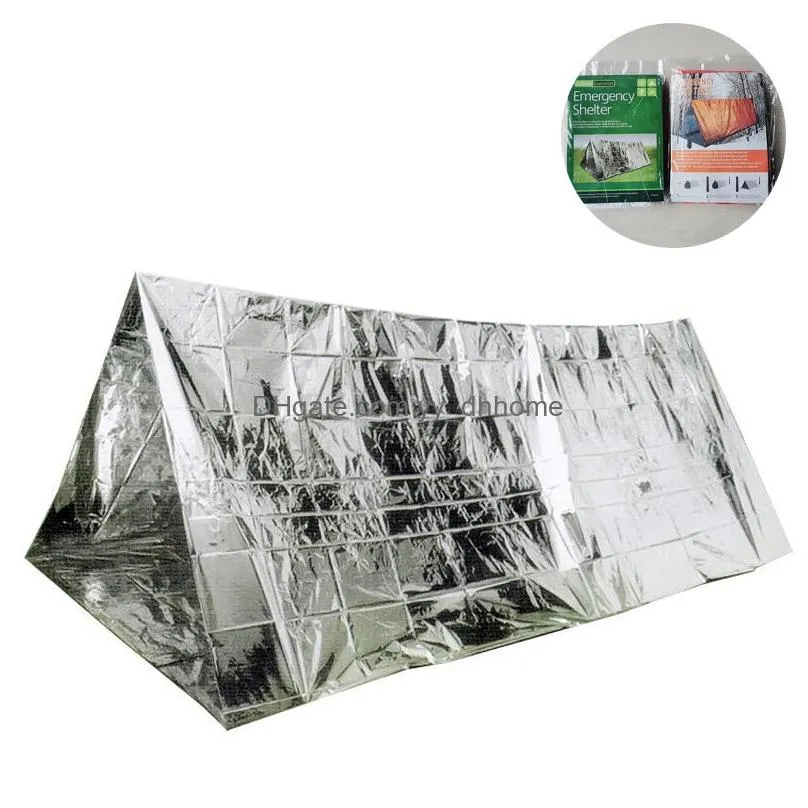 outdoor emergency tent party favor sun protection warm camping tent pe aluminium coating shelters tents camp hike pads