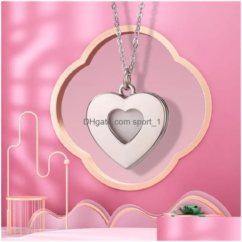 heat transfer love heart shaped necklaces diy sublimation blank pendant necklace