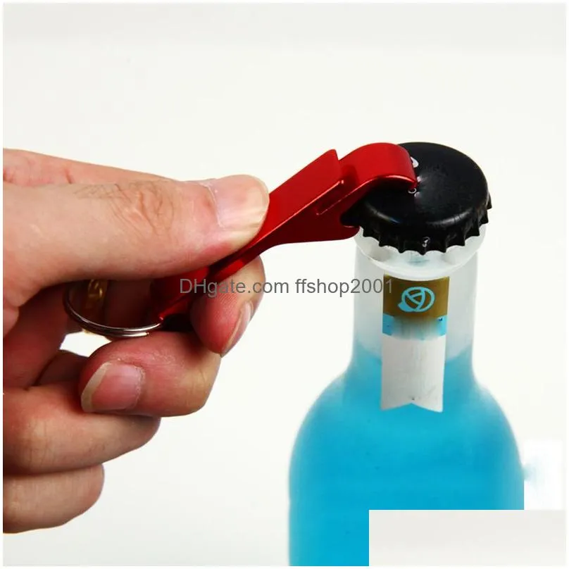 aluminum alloy beer bottle opener keychain multifunctional portable corkscrew outdoor pocket tool household kitchen tools