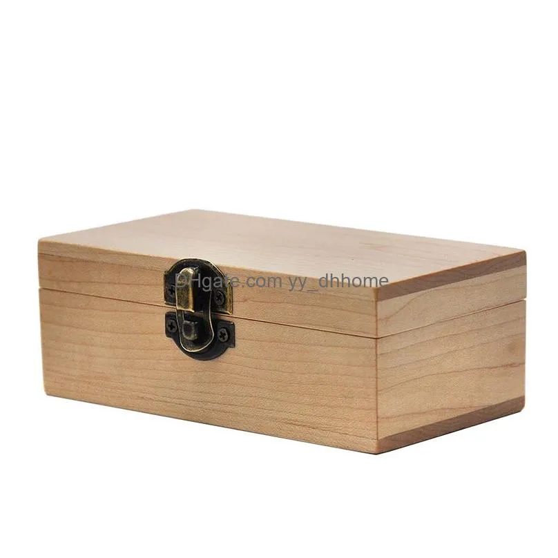 natural wooden pipe grinder gift box cigarette cases clamshell square smoking set storage boxes portable creativity giftes packaging