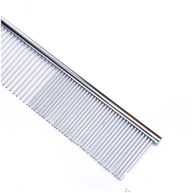 pet stainless steel comb anti static cat and dog grooming hair combs cleaning brush pets supplies 19x4cm