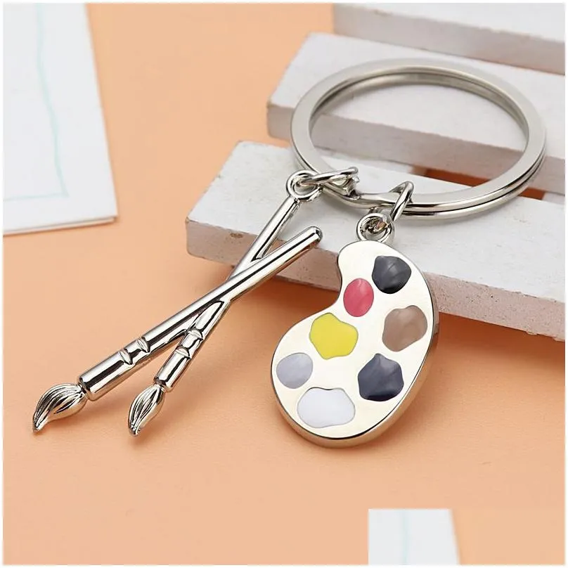 palette keychains art school graduation gift pendant keychain fashion accessories keyring key chain