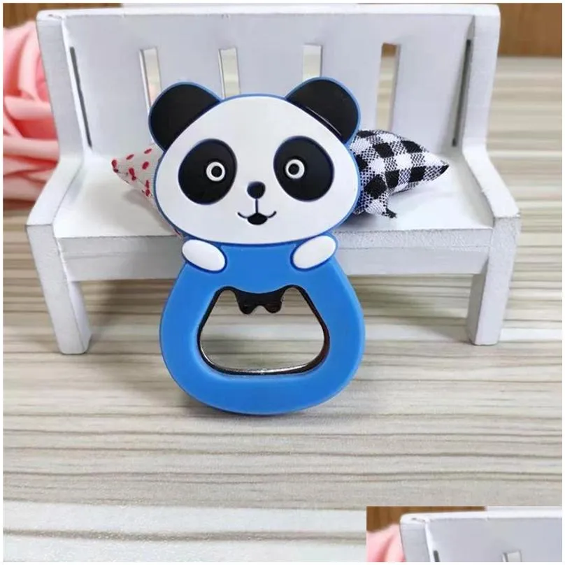 pvc refrigerator stick cartoon panda bottle opener magnetic stick household decoration accessories