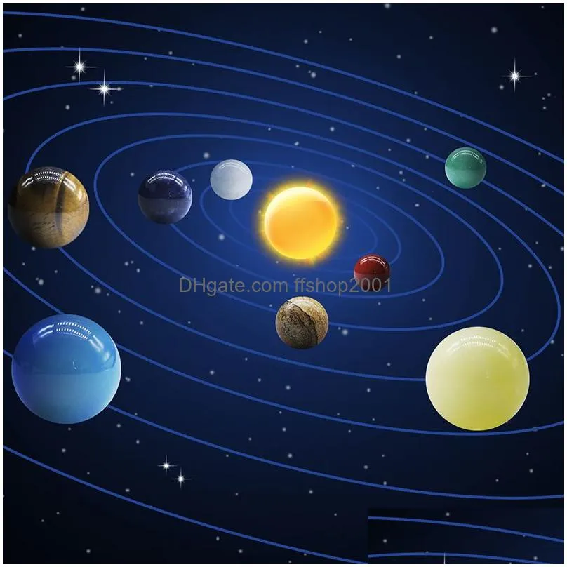 natural crystal stone eight planets solar system gem party favor school science home decoration ornaments