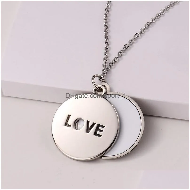 heat transfer love heart shaped necklaces diy sublimation blank pendant necklace