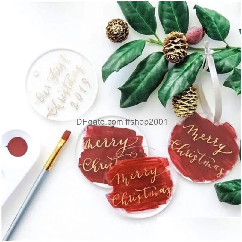 transparent acrylic pendant party favor diy blank pendant holiday decoration supplies 12 styles