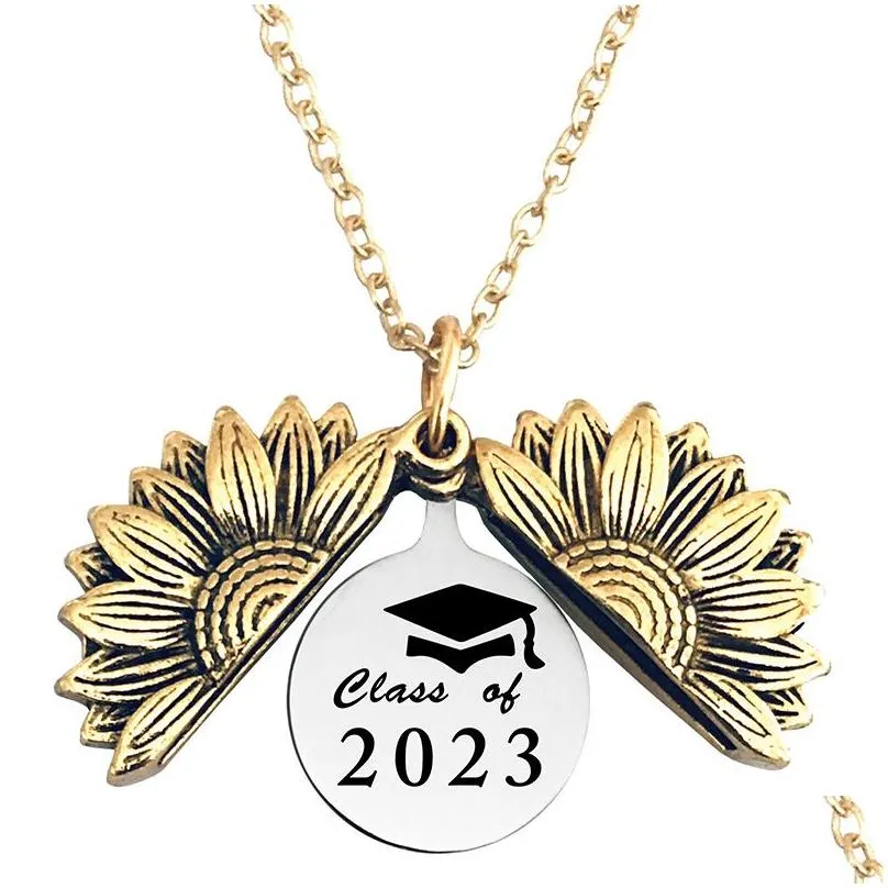 sunflower pendant necklace 2023 graduation necklace school graduation gift